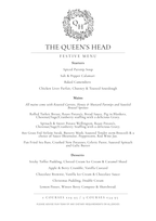 Festive Set Menu 2026, The Queen’s Head Dorking