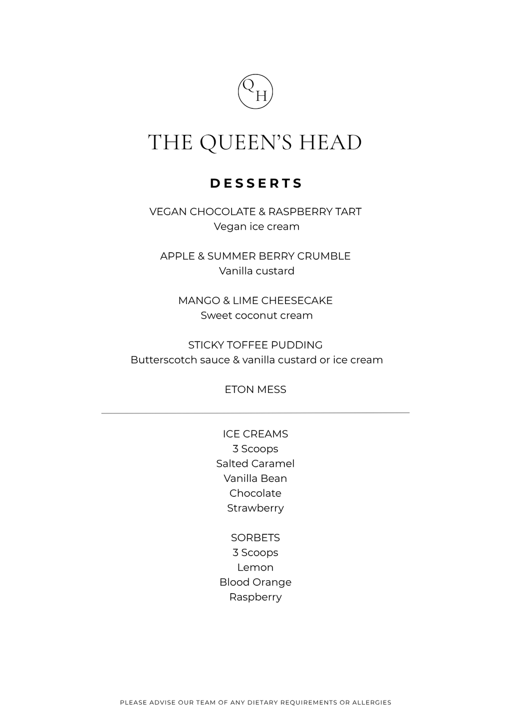 Set Menu - Two or Three Courses